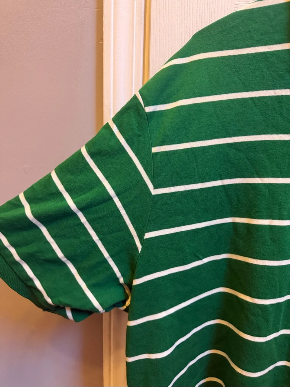 Ralph Lauren Green Polo with White Stripes